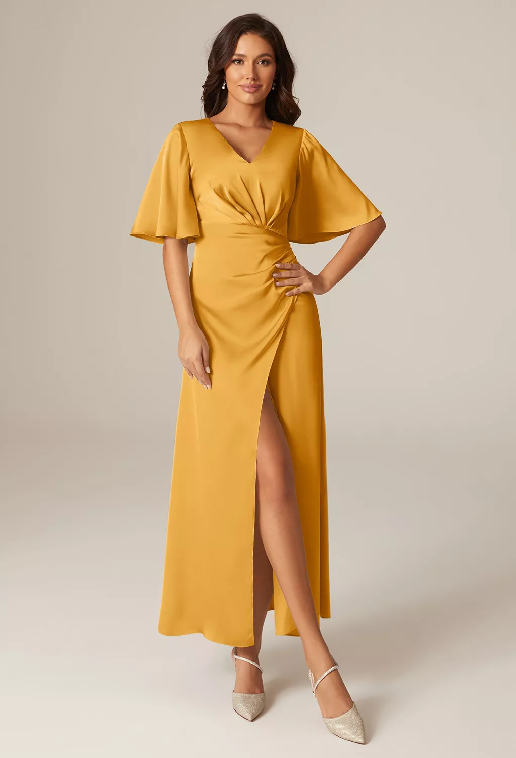 AW Gabrielle Mango  Fall Wedding Guest Dresses